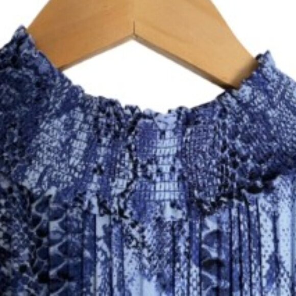 Nanette Lepore Snakeskin Print Smock Neck Dress 10 - Picture 7 of 7